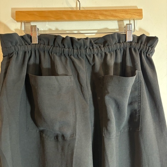 MADEWELL Sz 14 Drapey Paper Waist Elastic and Drawstring Pockets Slinky Pants - Picture 9 of 14